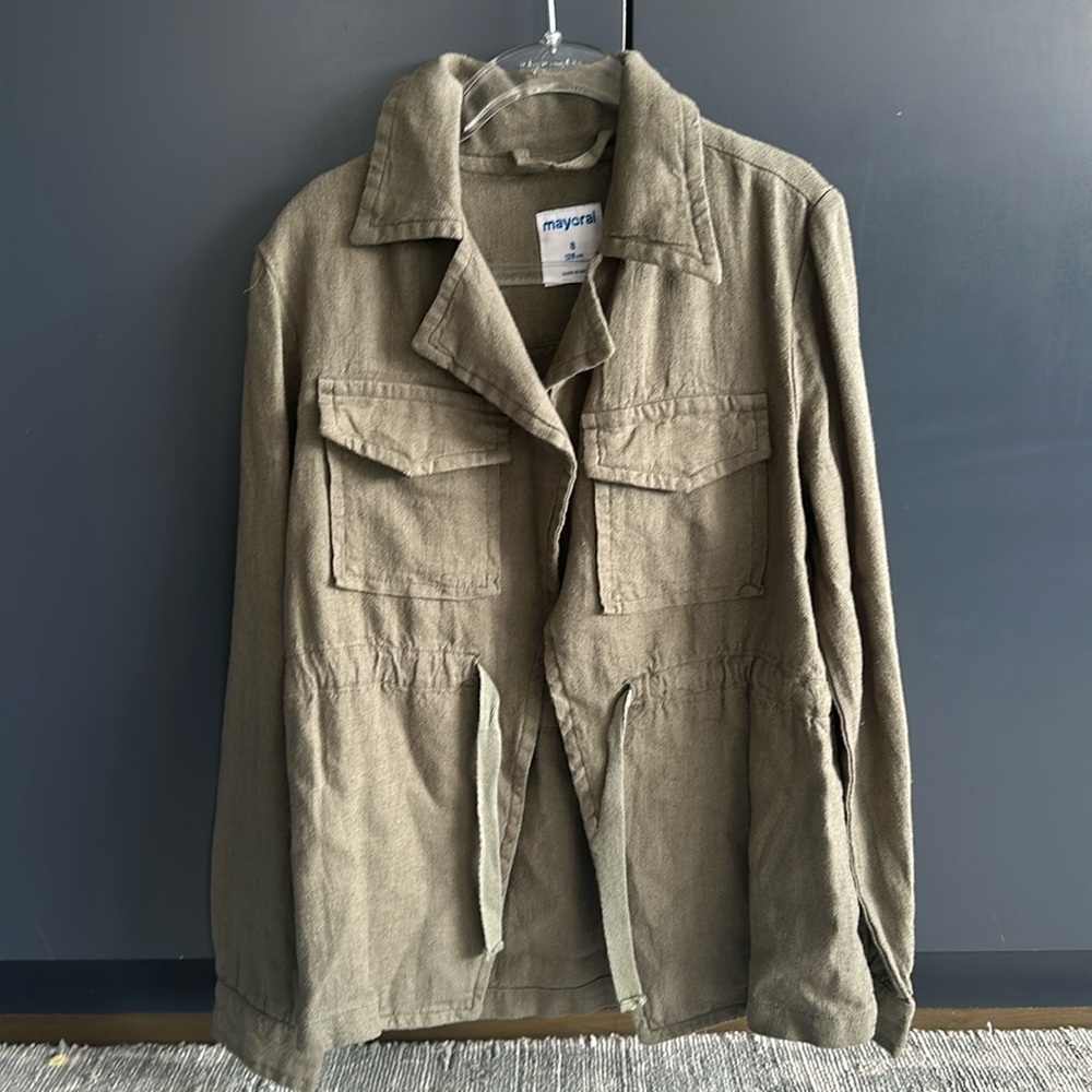 Mayoral girls 8y army green linen jacket